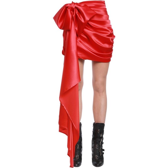 $2K Alta moda satin silk skirt with Big bow FIRM - Picture 3 of 9